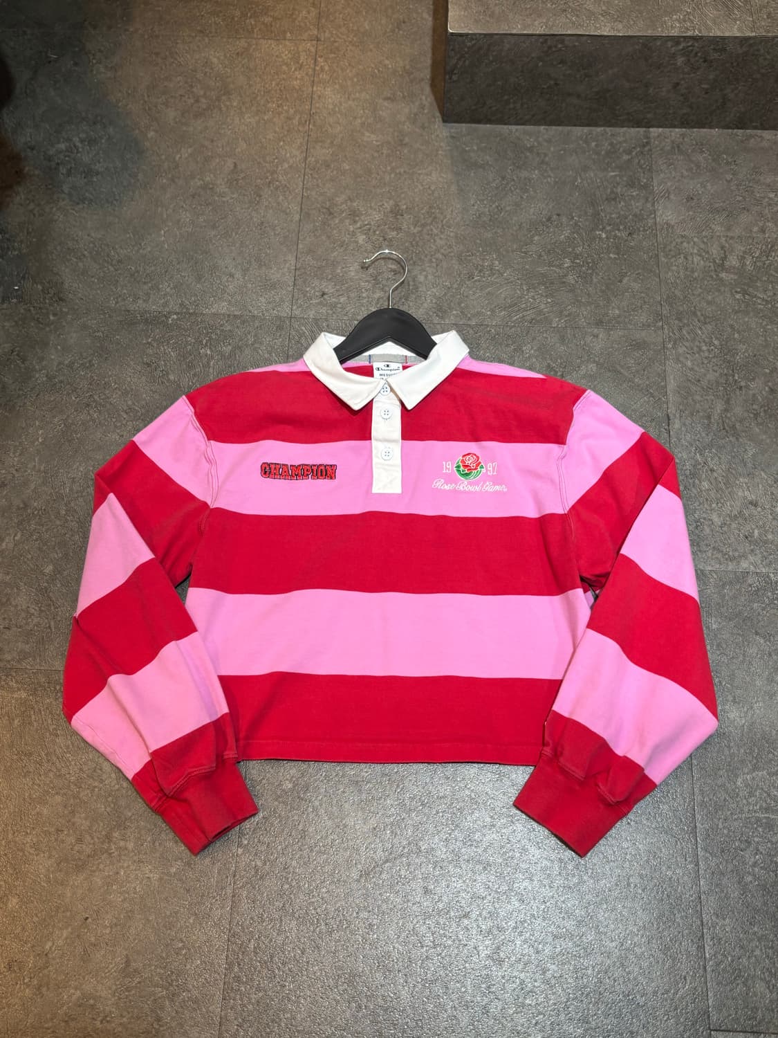 챔피온 럭비티 긴팔 크롭 카라티 M 상품이미지2