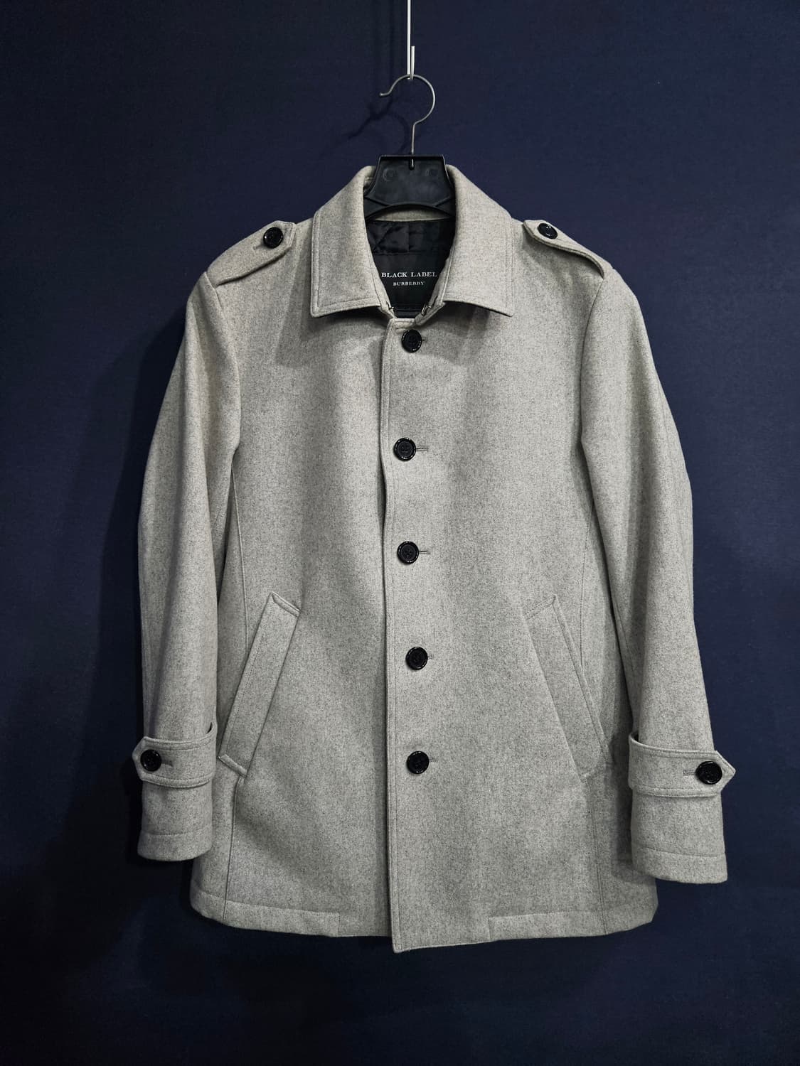 버버리 블랙라벨 아이보리 남성 슬림핏 95 반코트 자켓  상품이미지1