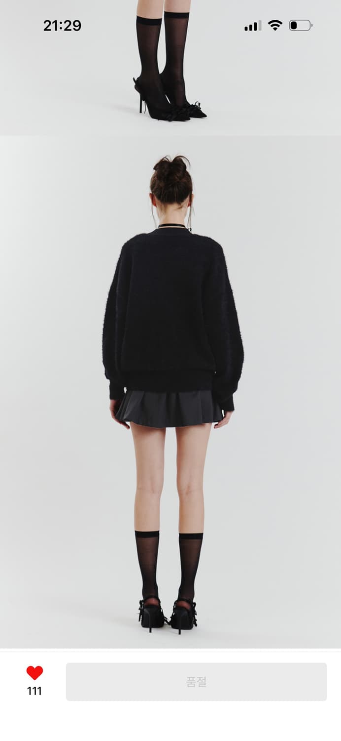 페인오어플레져 에바 퍼 가디건 블랙 상품이미지6