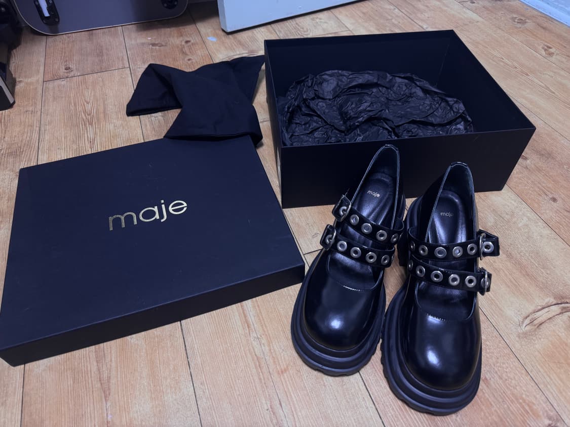 Maje 아일렛 더블 스트랩 플랫폼 메리제인🥿 상품이미지1