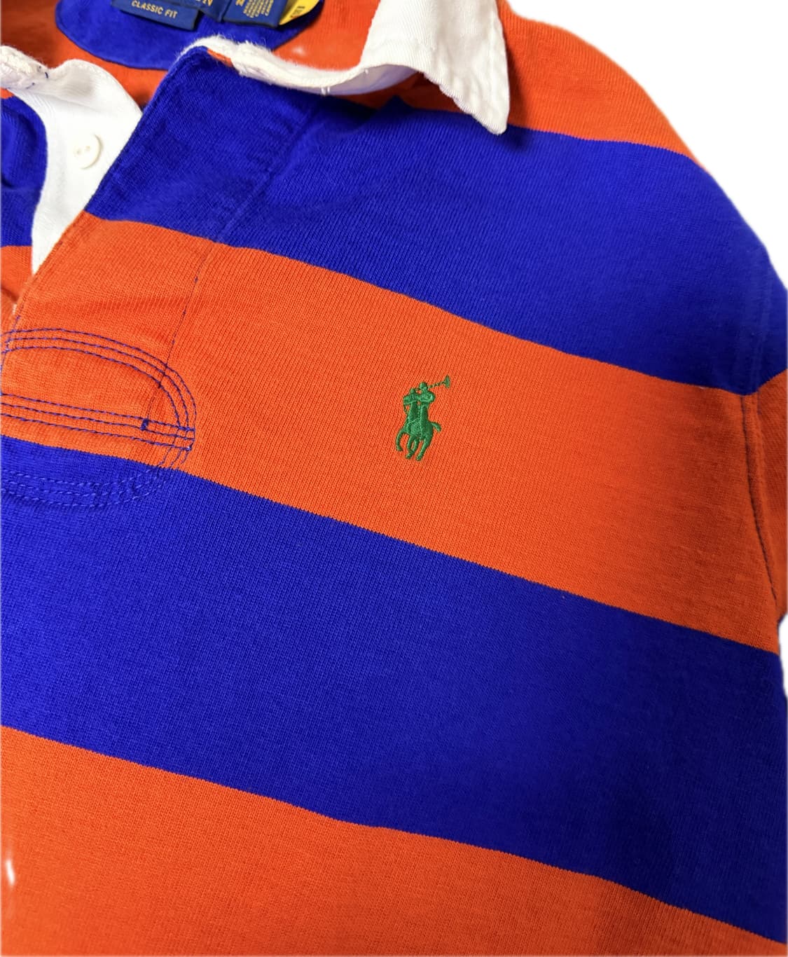 폴로 랄프로렌 럭비 pk 셔츠 오렌지블루(칸예 웨스트 컬러) M 상품이미지2