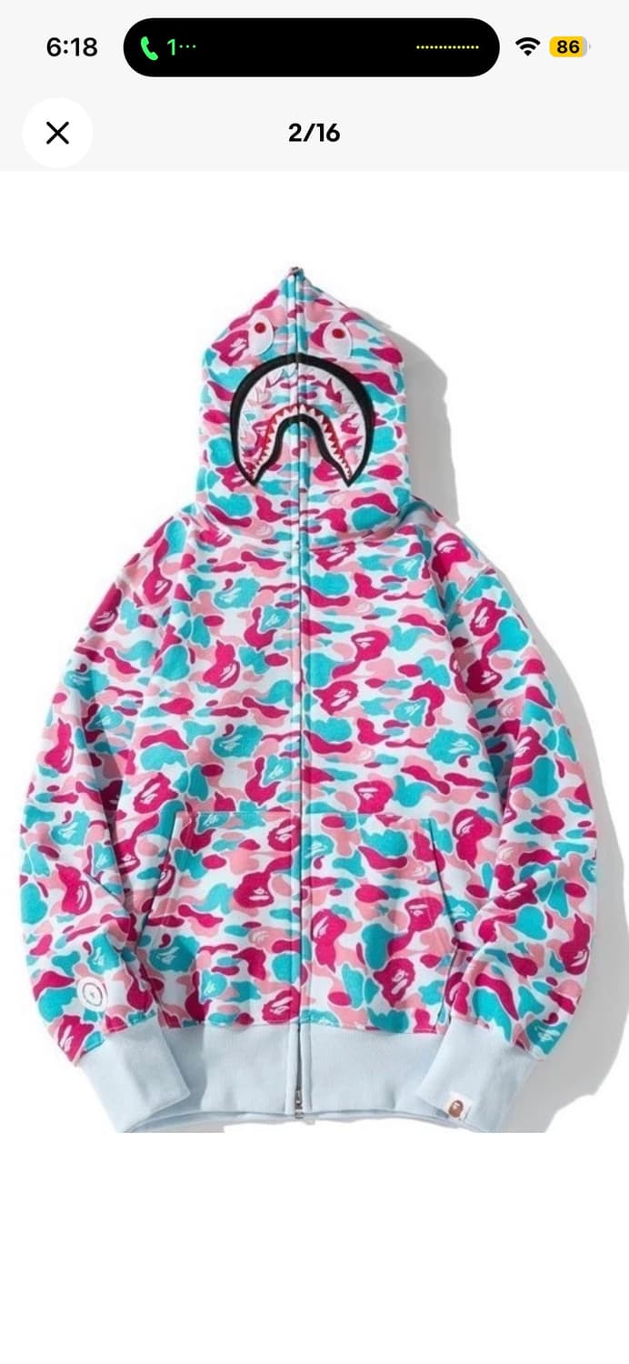 베이프 샤크 후드 풀 집업 상품이미지1