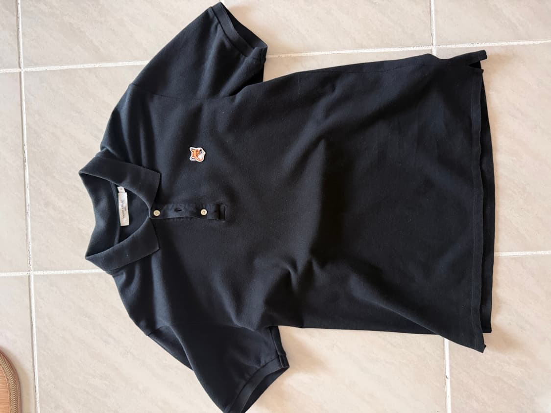 메종 키츠네 폭스 헤드 패치 클래식 폴로 블랙 상품이미지1