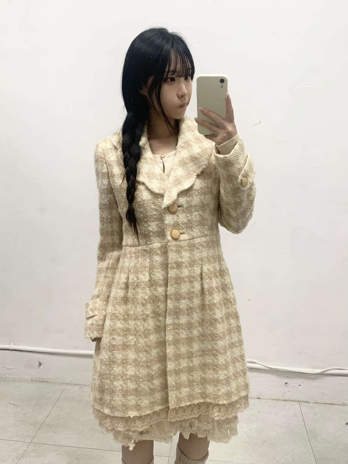 [LD PRIME] 히메갸루 레이스 핑크 코트 상품이미지2