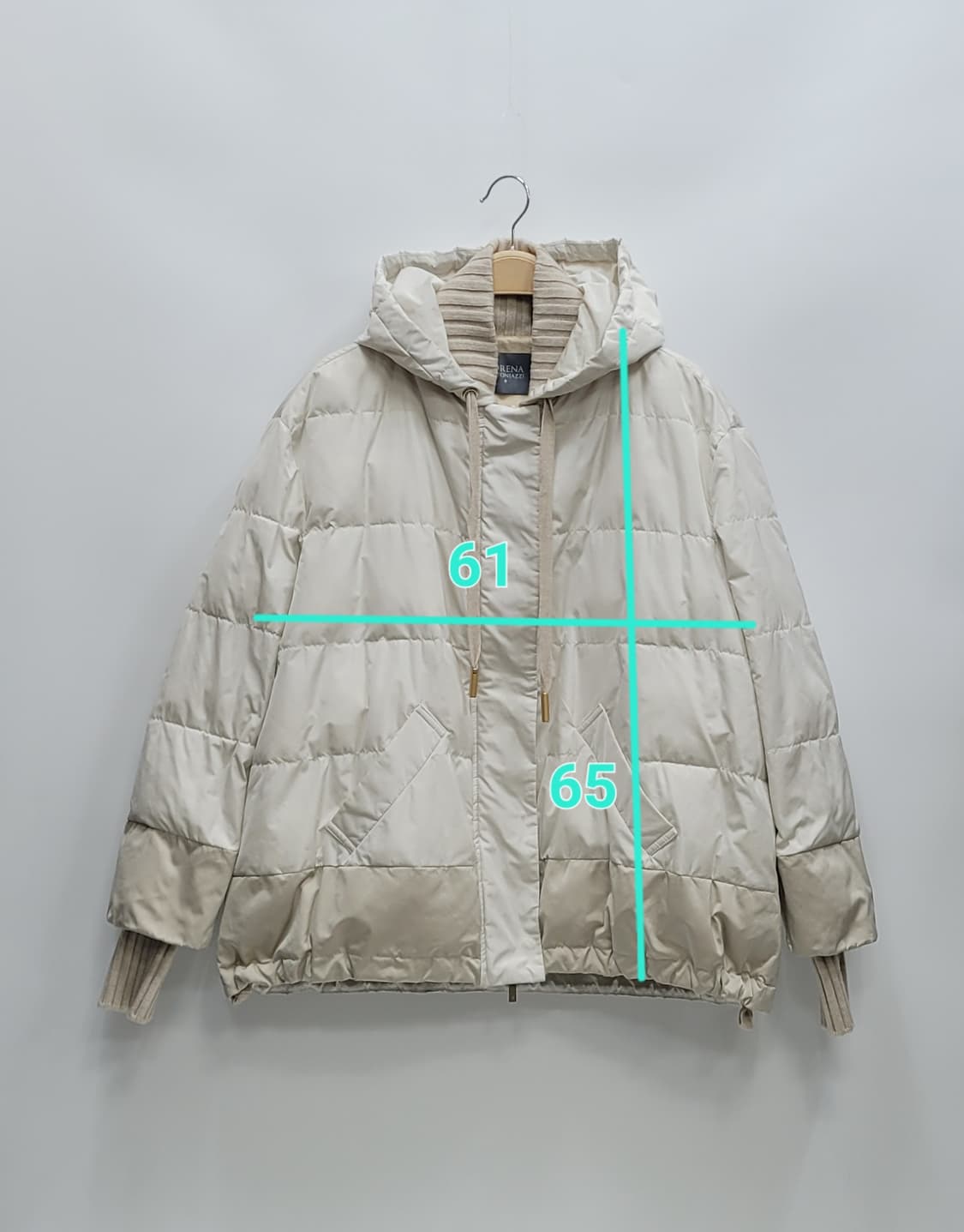 로레나 안토니아찌 니트 배색 오버핏 후드 패딩 자켓 / 여 42 (90) 상품이미지10