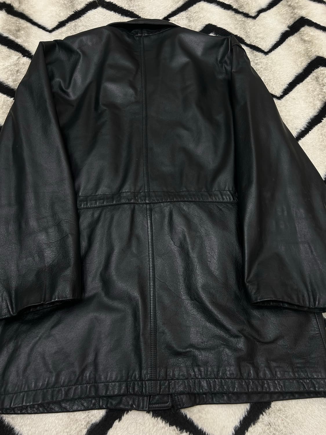 [L]Zenith 빈티지 천연양가줏 사파리 자켓/블랙 상품이미지4