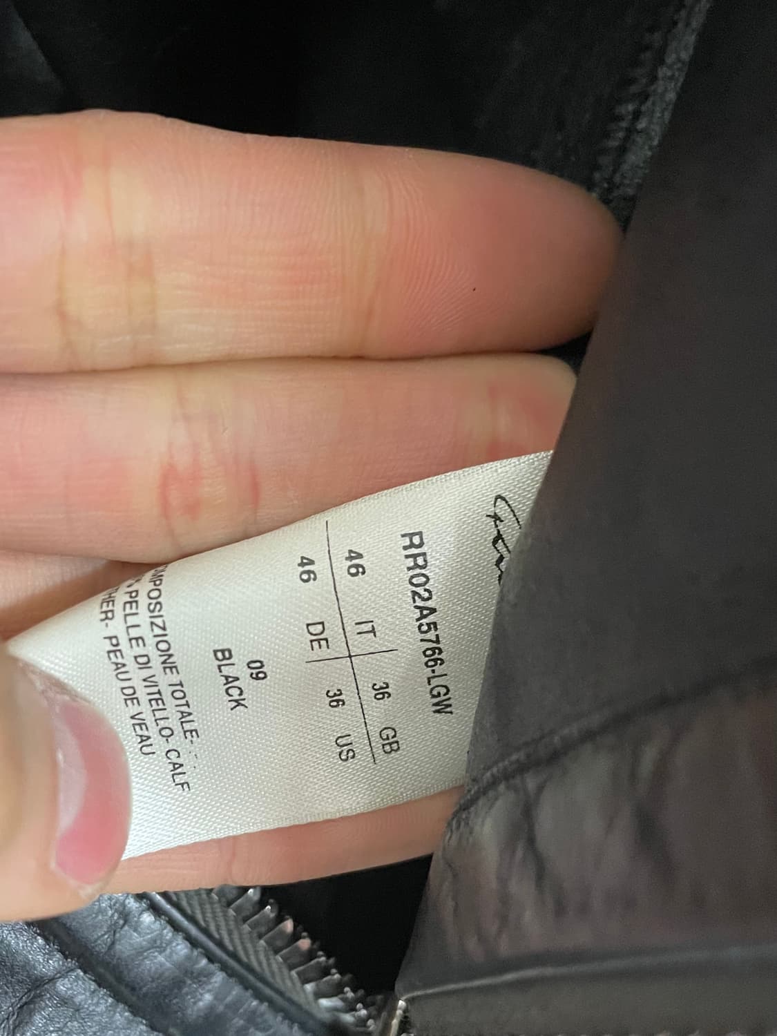 런웨이피스) 릭오웬스 실드 글러브 레더 자켓  상품이미지4