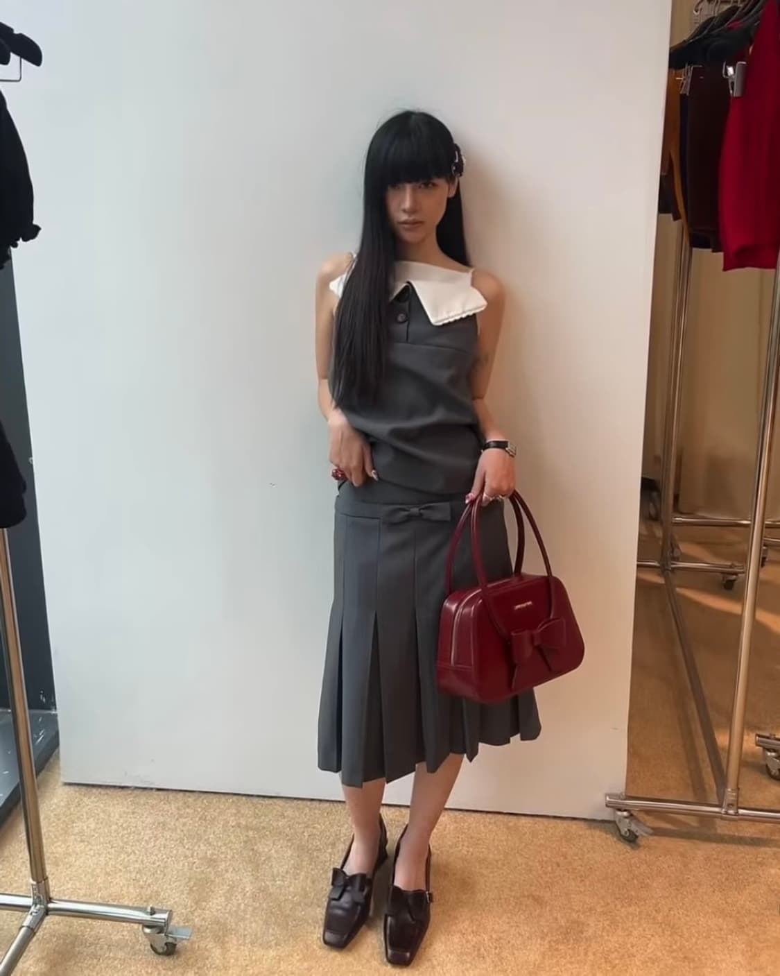 [36,37,38]슈슈통 25fw 버클 보우 펌프스 힐 상품이미지2