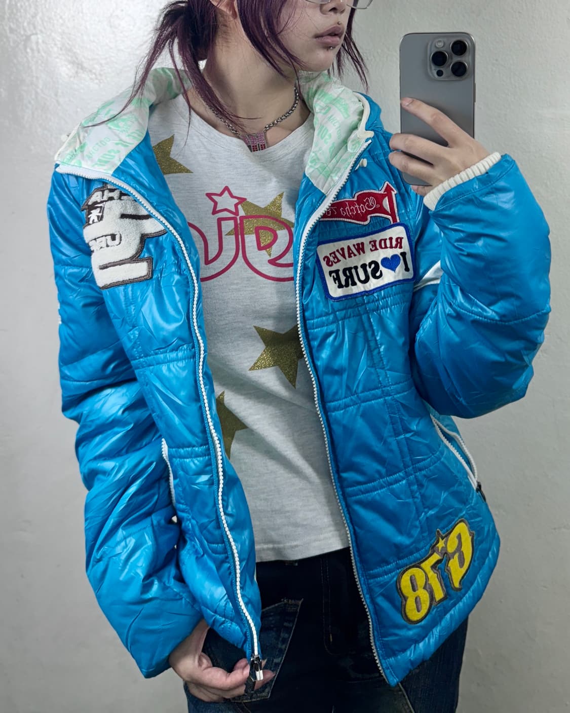 키치 패치포인트 패딩 상품이미지2