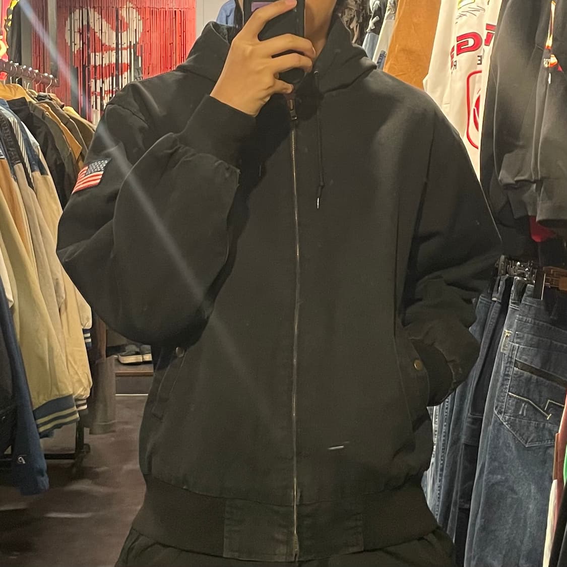 [IM] VTG 블랙 후드 워크자켓  상품이미지6