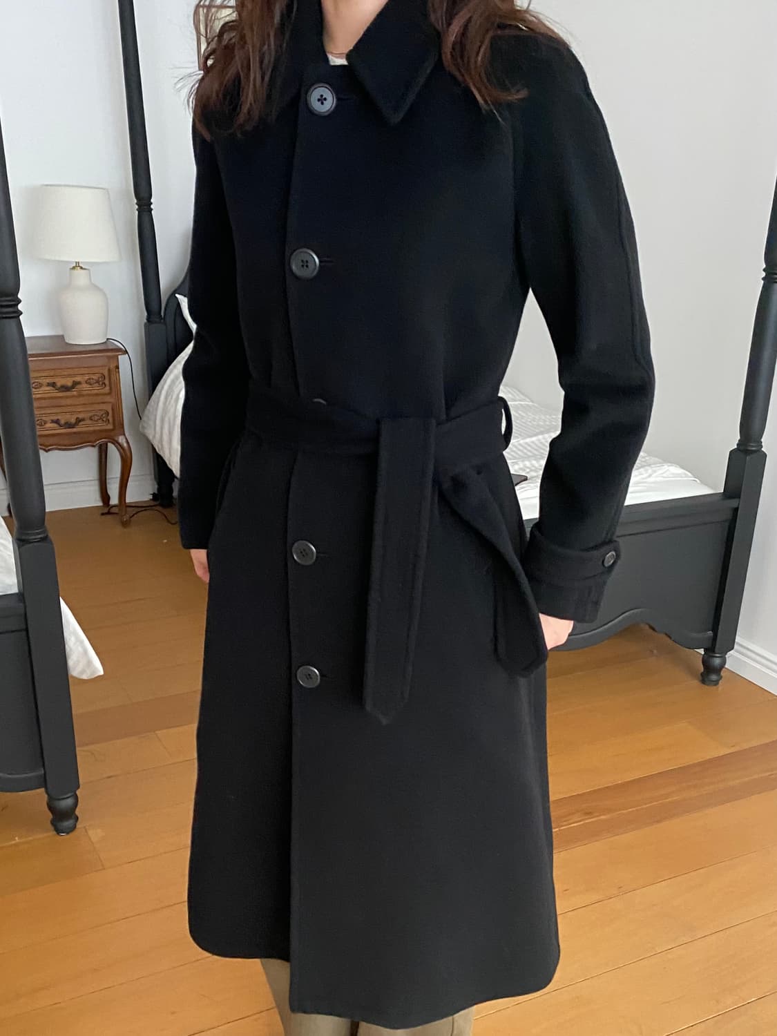 랄프로렌 블랙 캐시미어 블렌드 발마칸 코트 상품이미지9