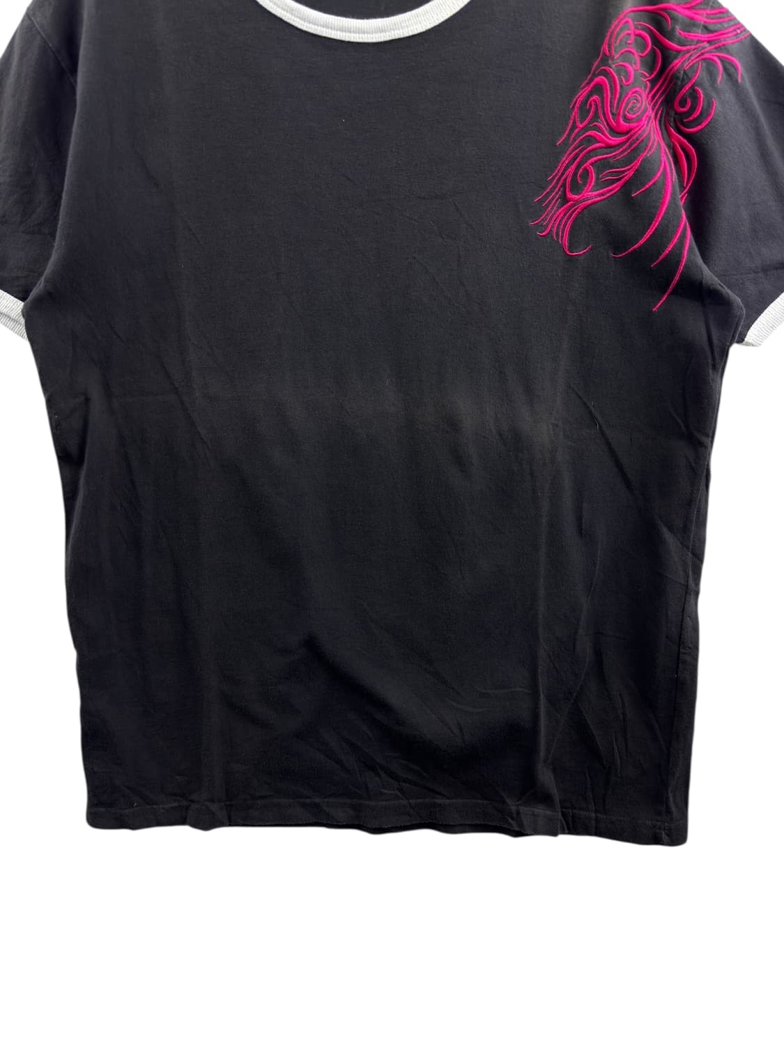 JPN 갸루 Y2K 핑크자수 슬리브1324 상품이미지4