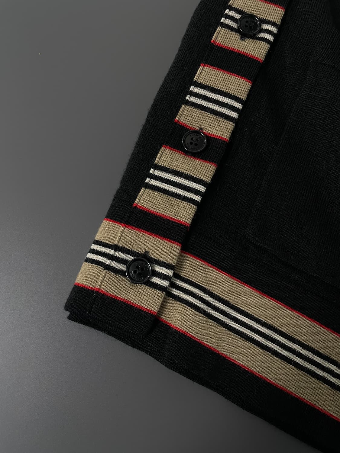 21FW 버버리 아이콘 스트라이프 트리밍 여성 울 가디 상품이미지7