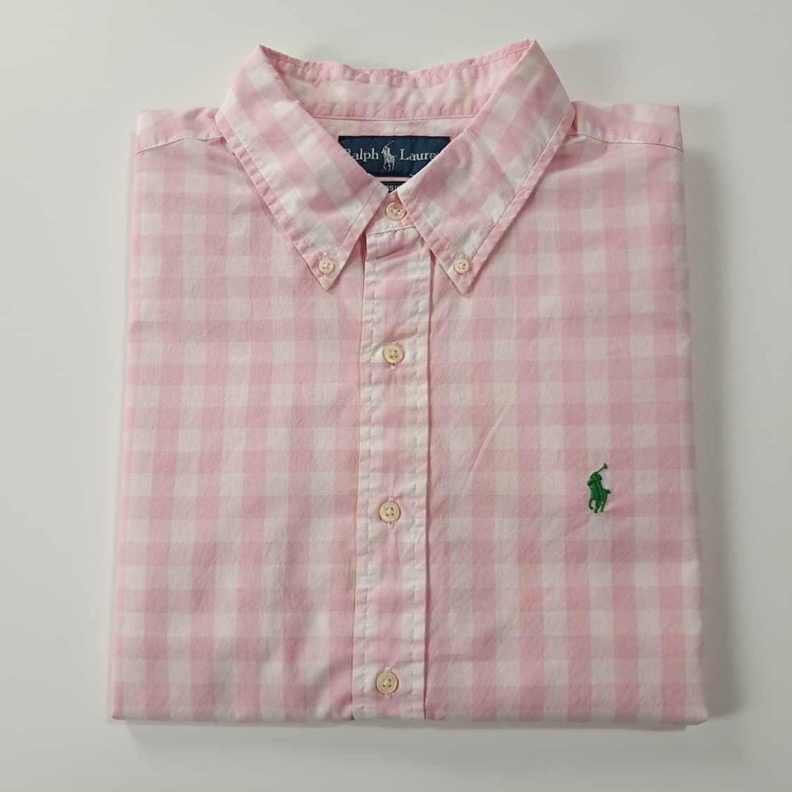 CK259 XL 폴로 00s 깅엄 체크 핑크 반팔셔츠 남방 상품이미지7