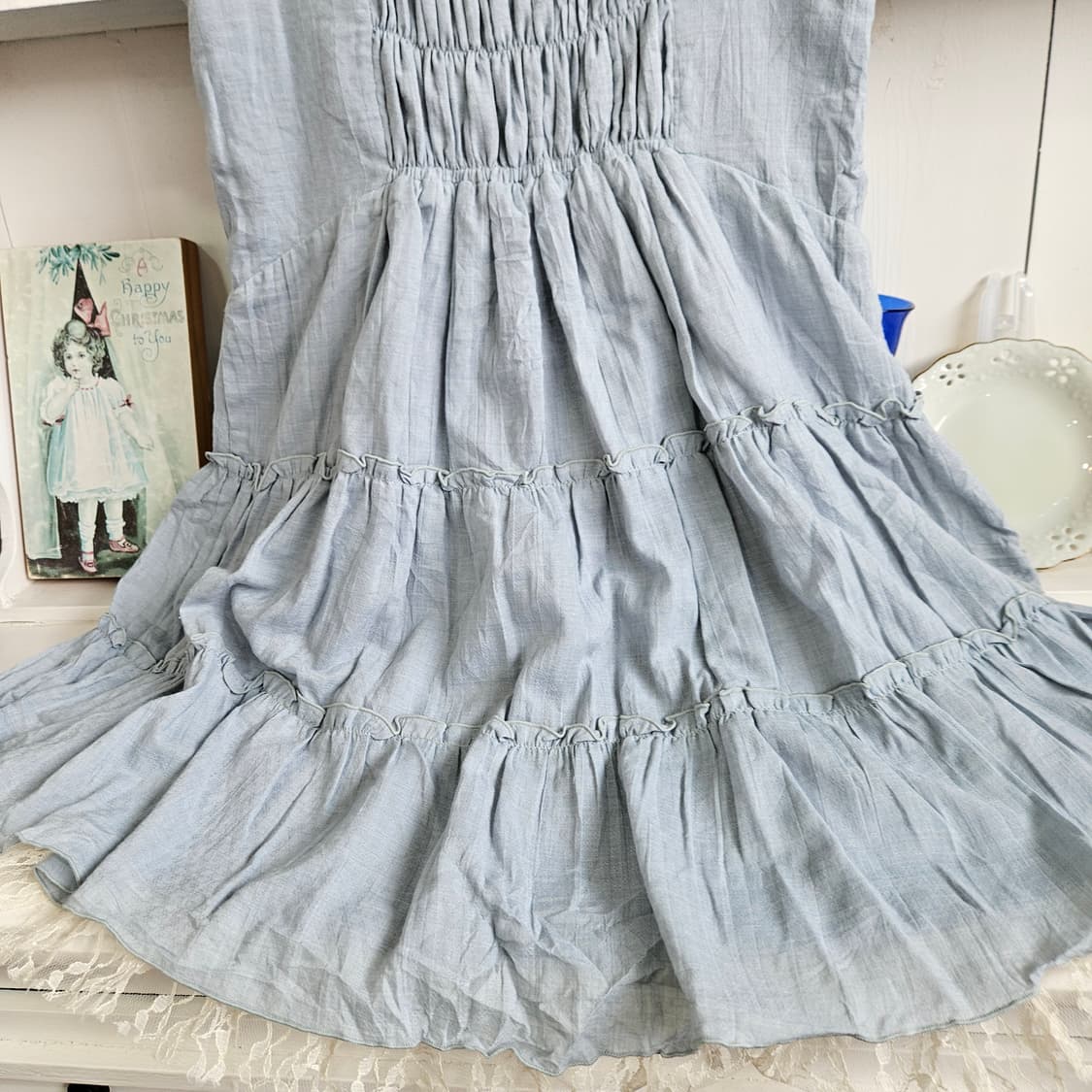 
엑시즈팜(Axes Femme) 소라 레이스 리본 티어드 원피스 상품이미지6