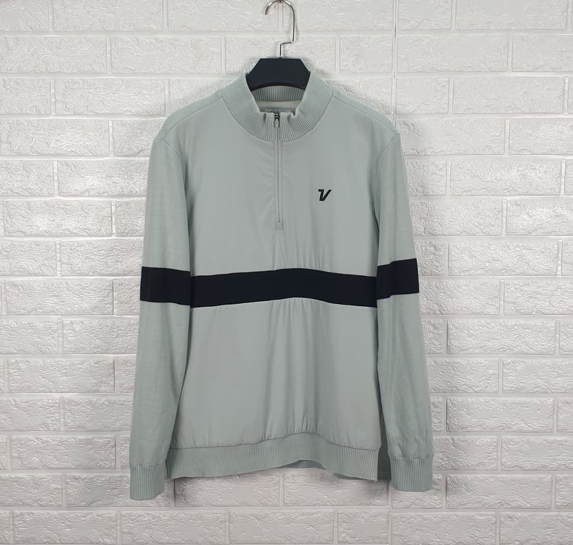 [95]볼빅 앞판 우븐패치 방풍 반집업 모직 니트 상품이미지2