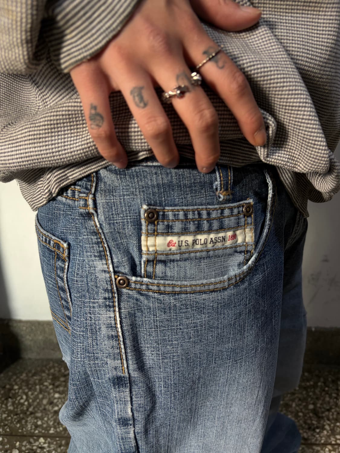 90s POLO 올드스쿨 데님 와이드팬츠 상품이미지4