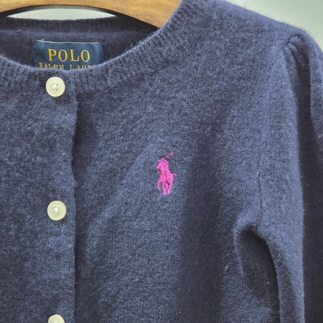 폴로랄프로렌 여아 울 니트 가디건 네이비 5 상품이미지2