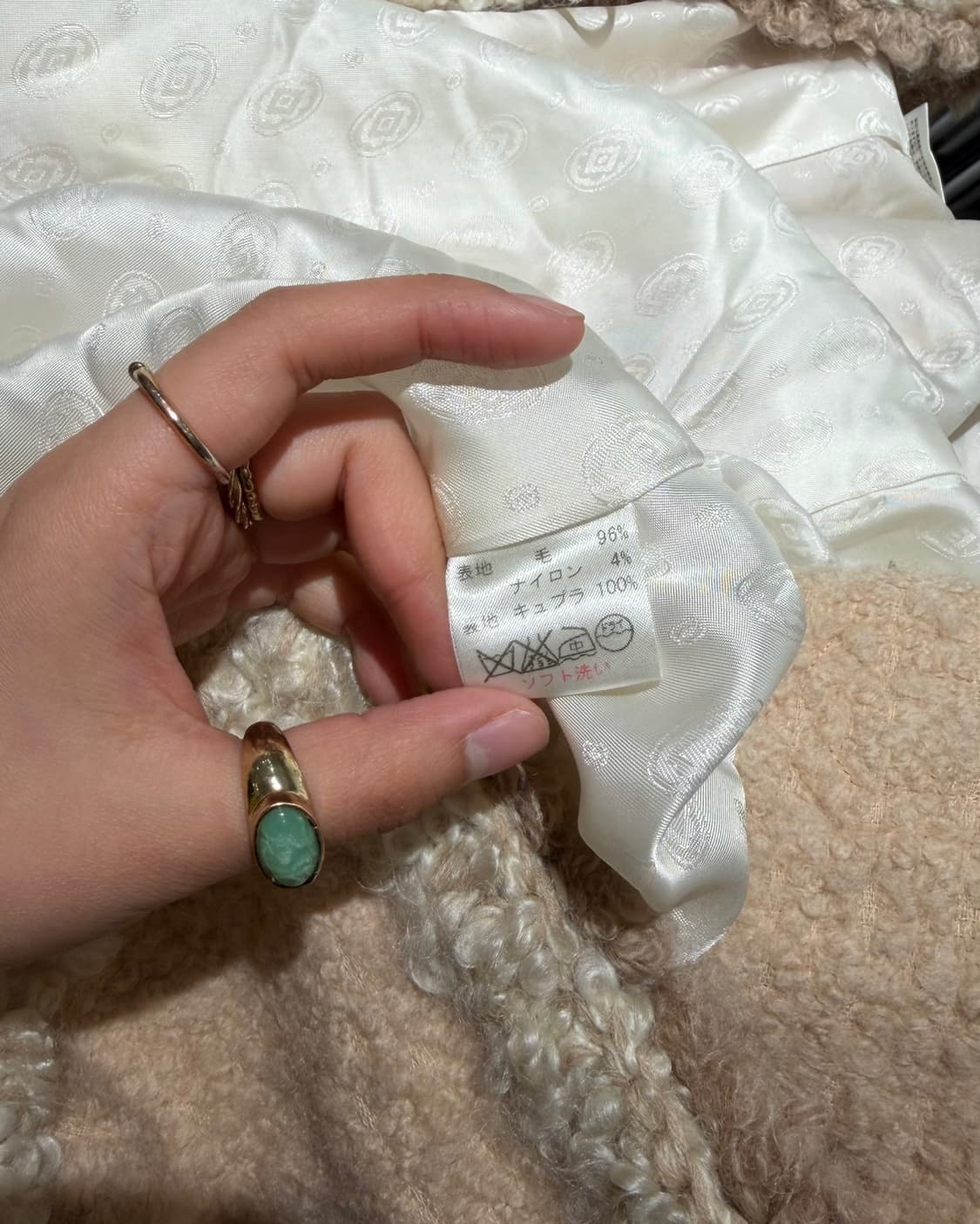 르네 베이지 트위드 포켓 더플 코트 상품이미지8