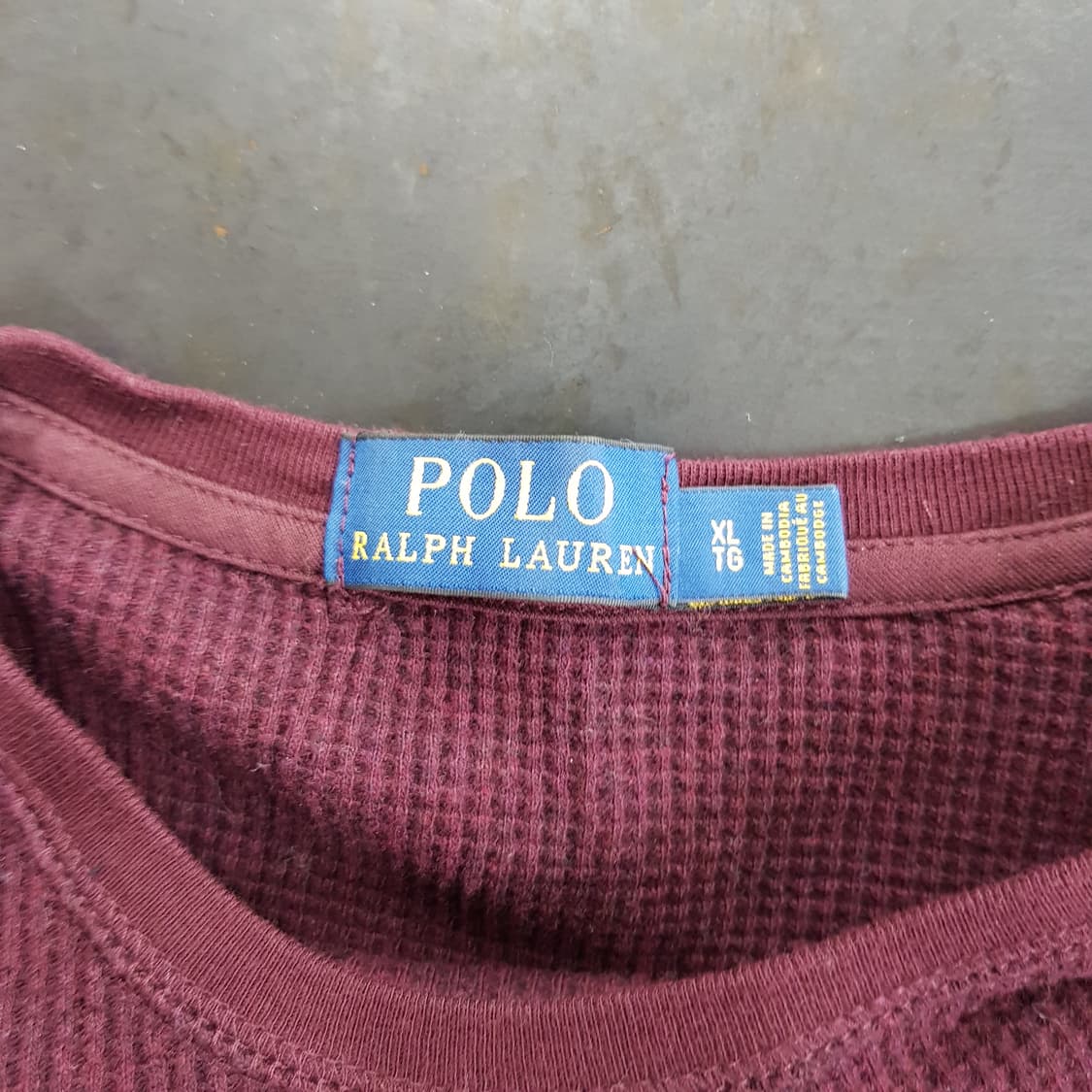 폴로 랄프로렌 와플 버건디 코튼 니트 XL사이즈 상품이미지3
