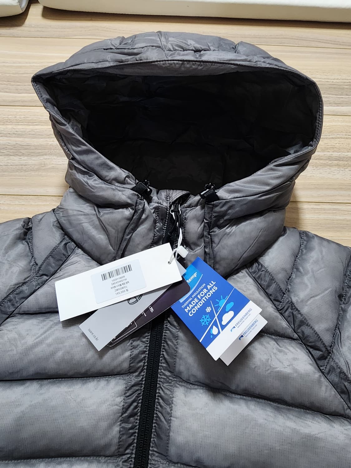 수아레라이트시어패딩점퍼남성L사이즈그레이경랑패딩 상품이미지6