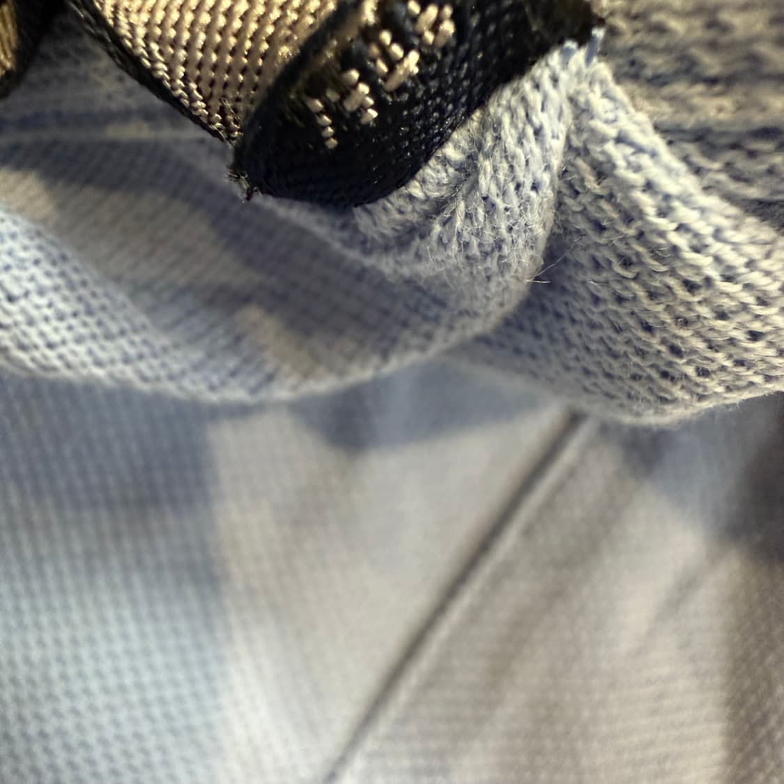 버버리 스카이블루 체크 트리밍 카라 반팔 티셔츠 상품이미지5