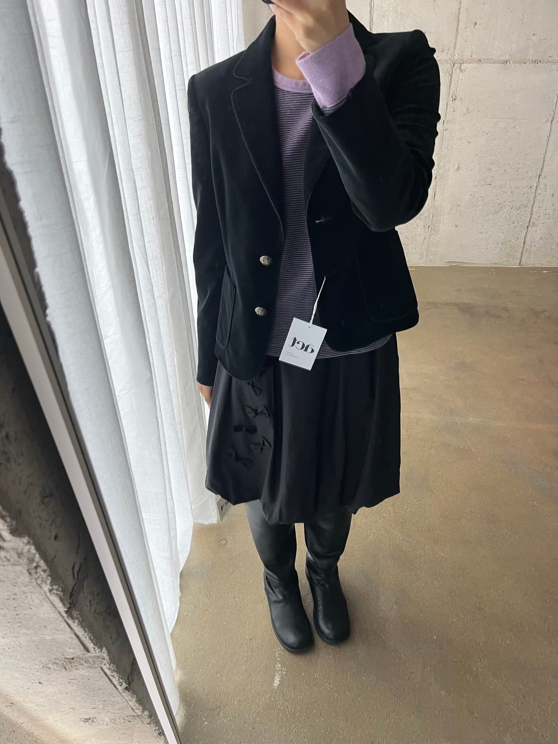 TRANS WORK 벨벳 블레이저 상품이미지2