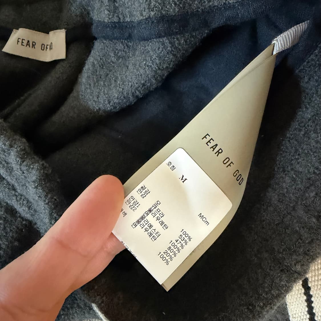 [M] 피어오브갓 사이드 스트라이프 울 쇼츠 다크그레이 상품이미지3