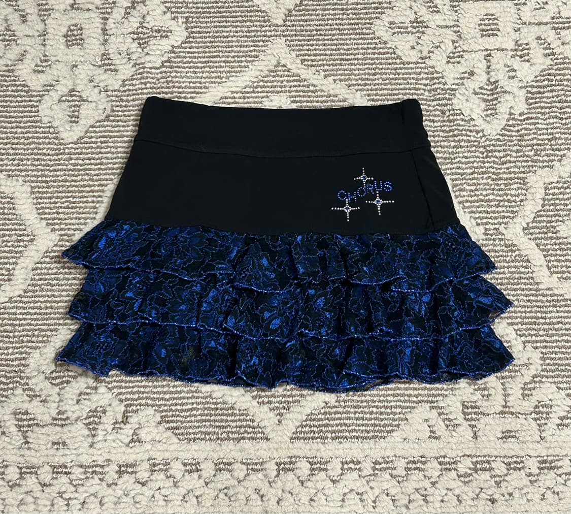 갸루깔 블루플로럴 캉캉 스커트  상품이미지1