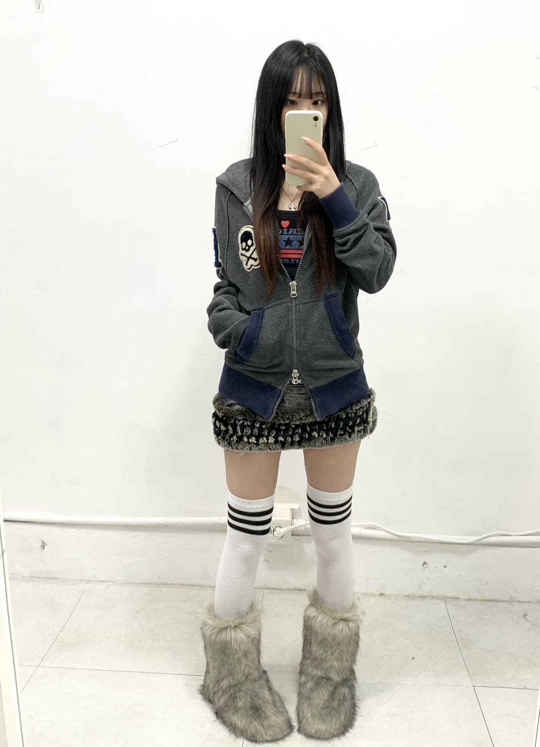 [HYDROGEN] 하이드로겐 스컬 투웨이 후드집업 상품이미지2