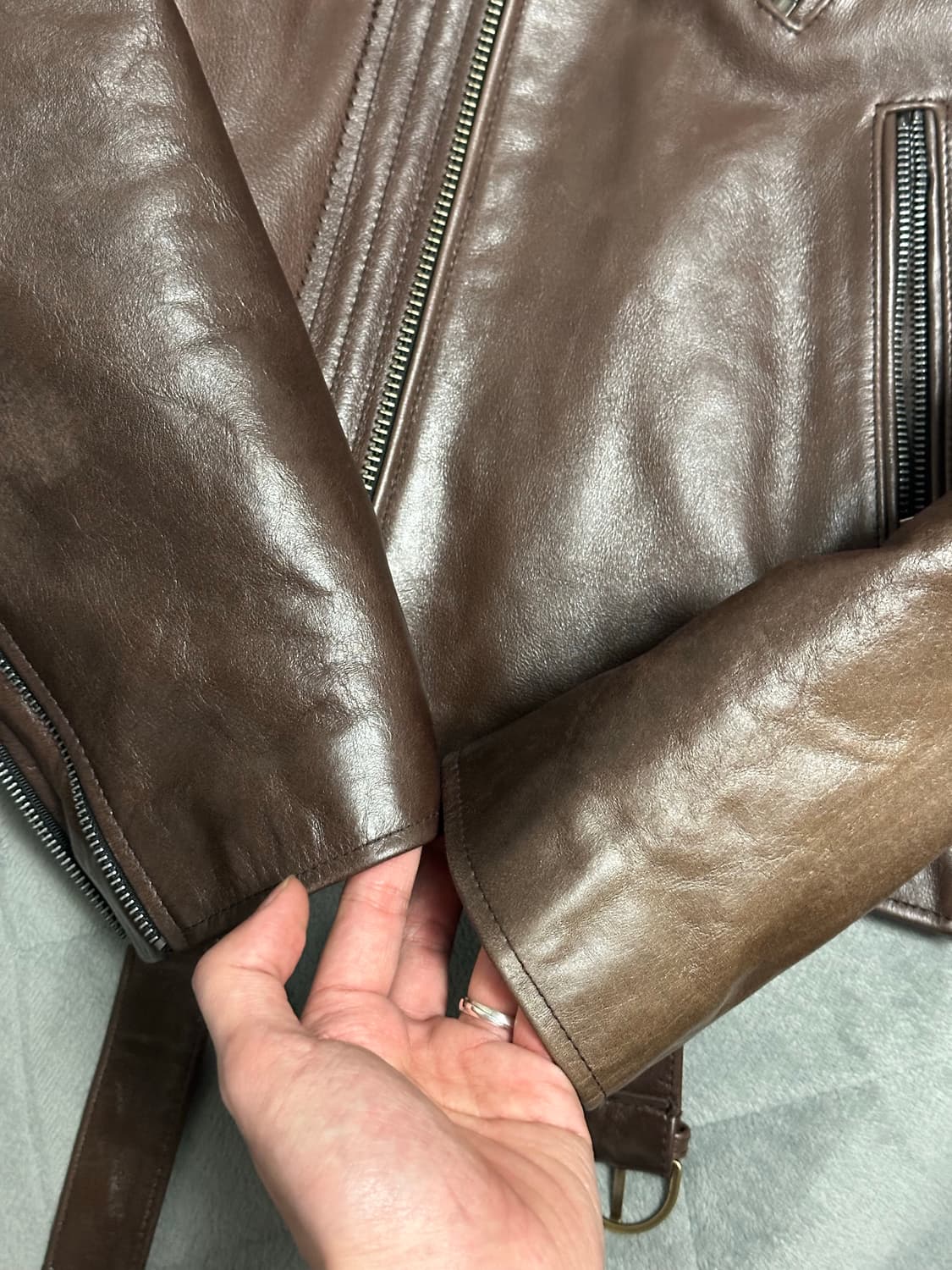 (M) 앤더슨벨 바이커 레더 자켓 상품이미지4