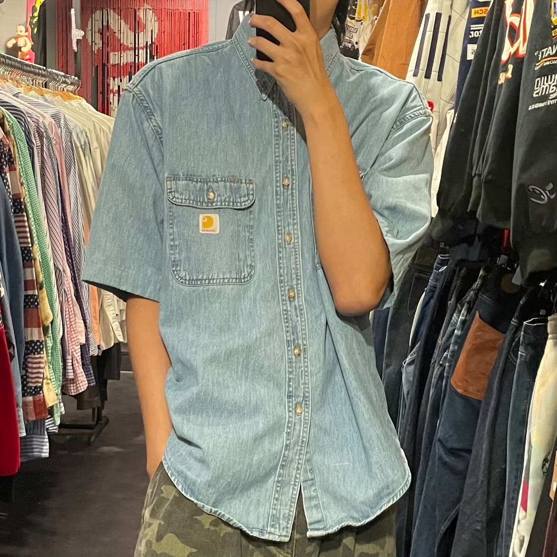 [IM] carhartt 칼하트 연청 데님 반팔셔츠 상품이미지6