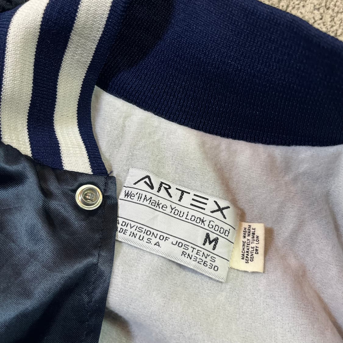 80s ARTEX US 빈티지 새틴 블루종 자켓 상품이미지3