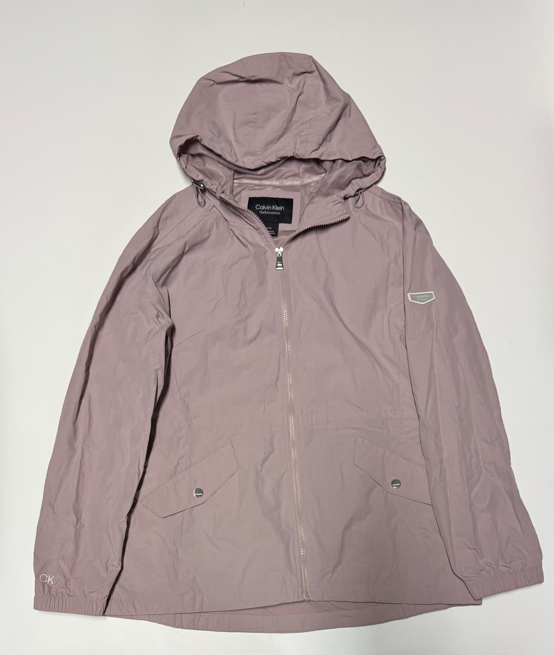 여성 캘빈클라인 CK 23년도 바람막이 자켓 XL 로즈 핑크 상품이미지1