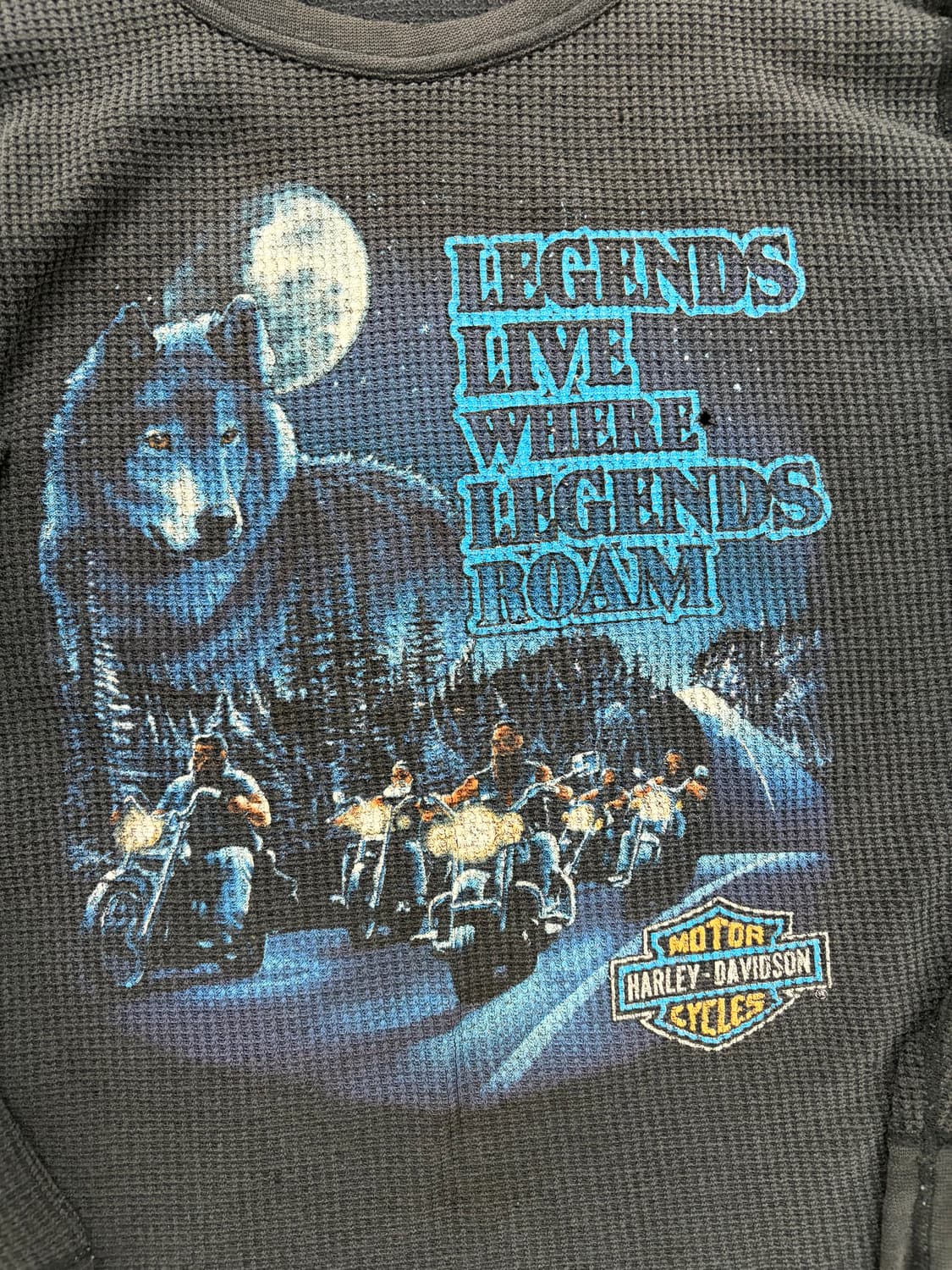 90’s Vintage Harley-Davidson Waffle Tee 상품이미지3