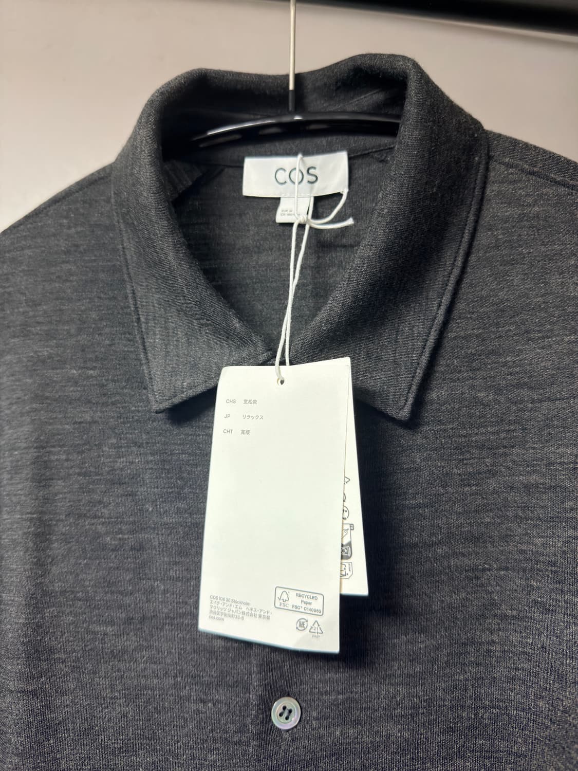 [M] cos 울 블렌드 저지 셔츠 다크 그레이 멜란지 상품이미지5
