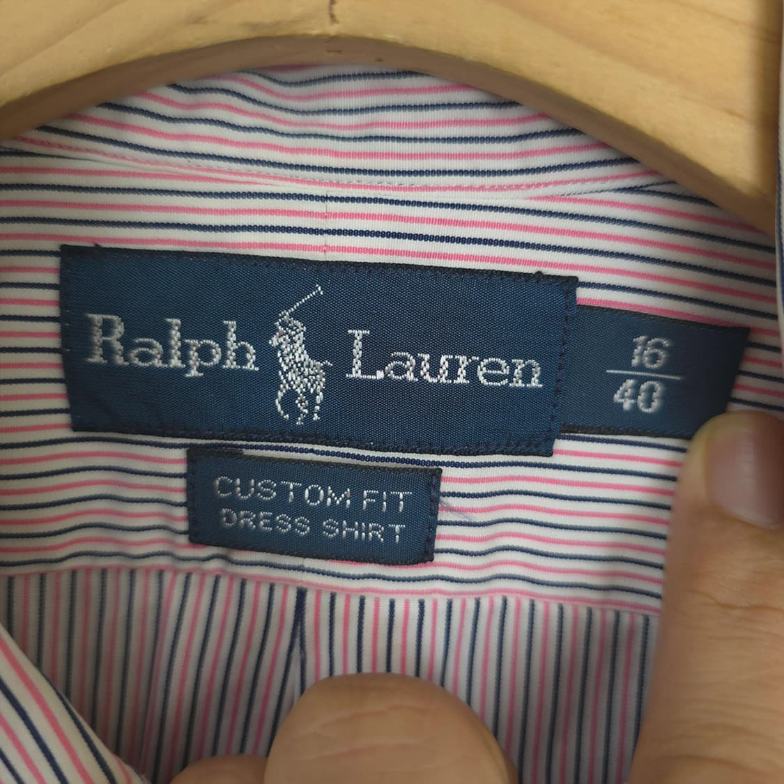 랄프 로렌 Ralph Lauren 핑크 스트라이프 커스텀핏 셔츠 상품이미지6
