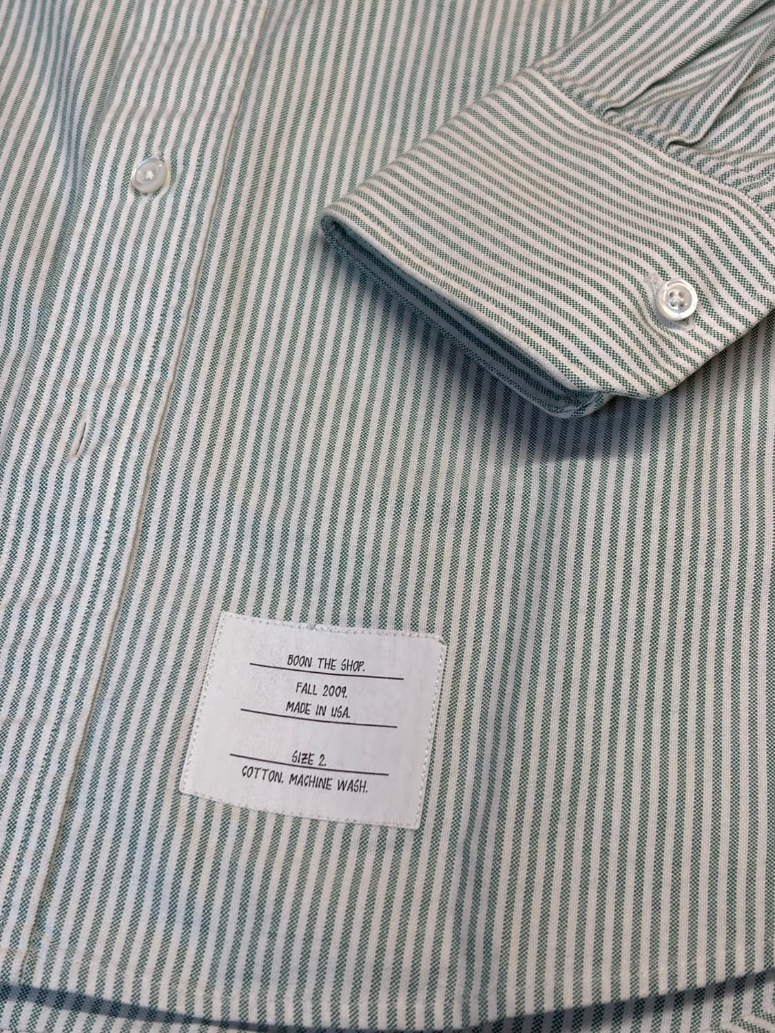 09‘ 톰브라운 아카이브 그린 스트라이프 셔츠 [size 2] 상품이미지3