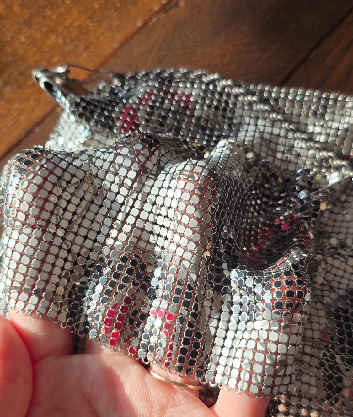 빈티지 메쉬 장미 체인 크로스백 상품이미지4