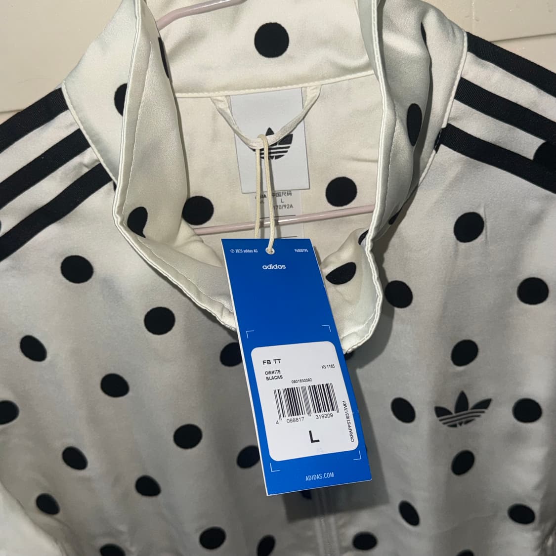 아디다스 도트 져지 폴카 닷 트랙탑 화이트 L 상품이미지2