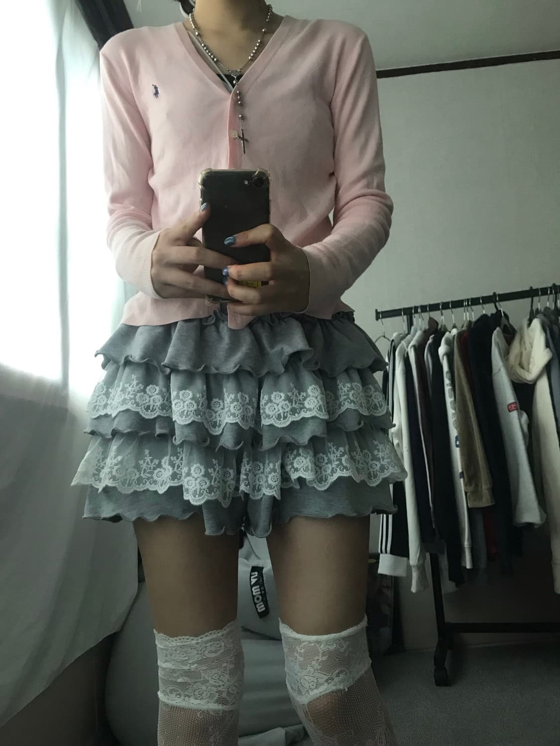 폴로 연핑크 가디건 상품이미지3