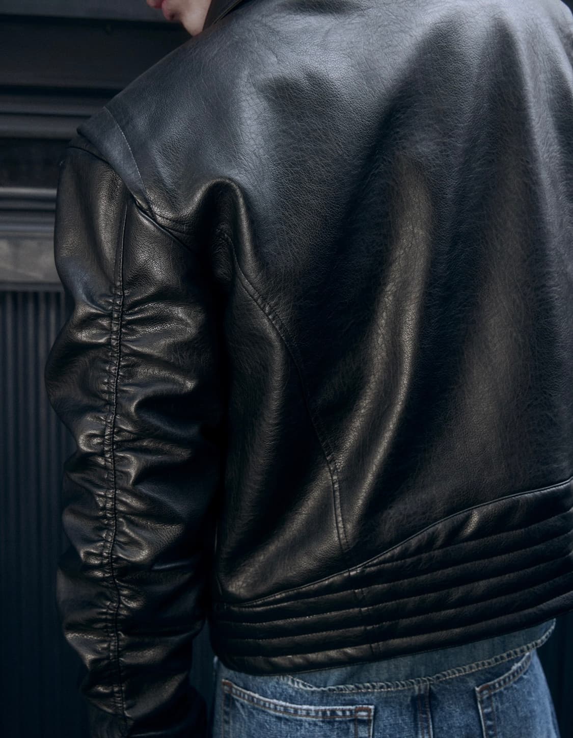 FAR FAUX LEATHER PUCKERING JACKET 상품이미지4