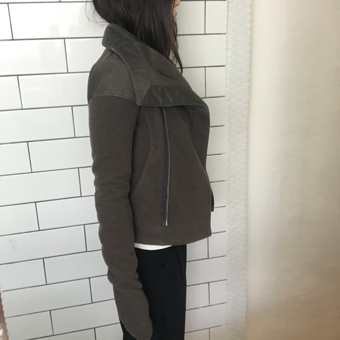 릭오웬스 하이넥 드레이핑 자켓 상품이미지2