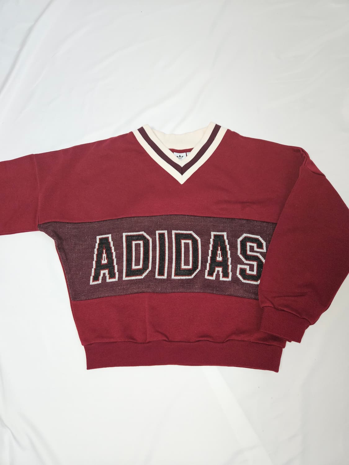 아디다스 오리지널 올드스쿨 블랙체리 브이넥 니트 빈티지 XS 아디브레이크 상품이미지1