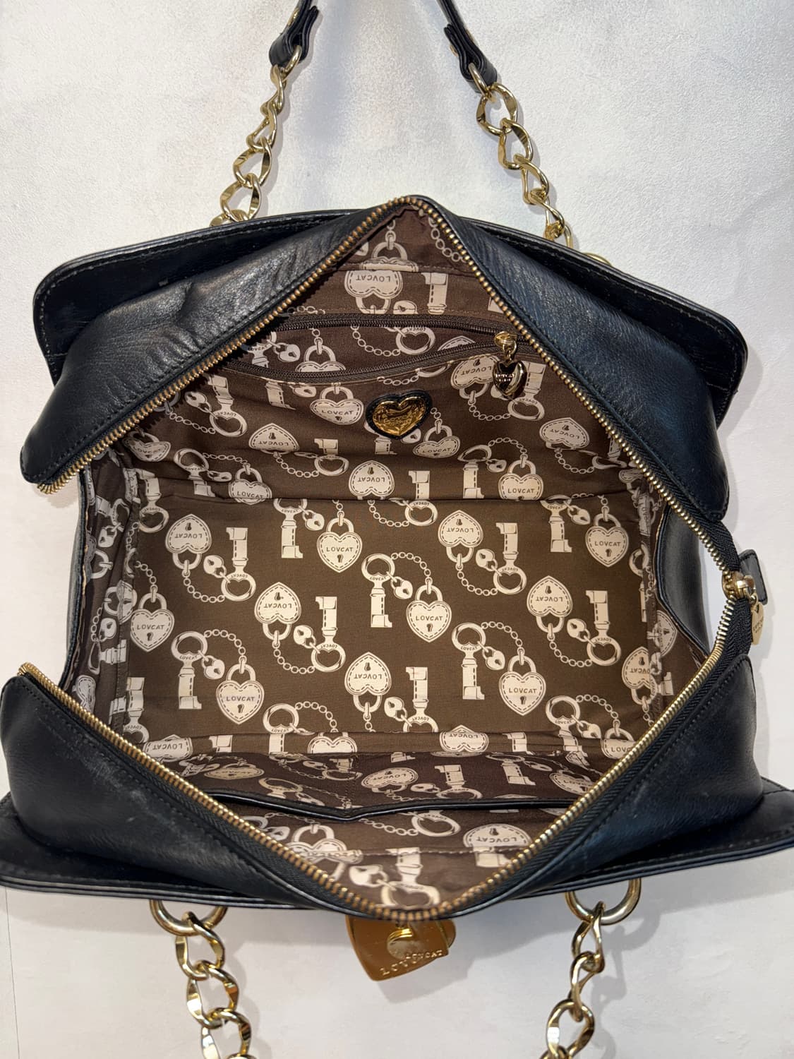 Lovcat black heart chain shoulder bag 상품이미지5