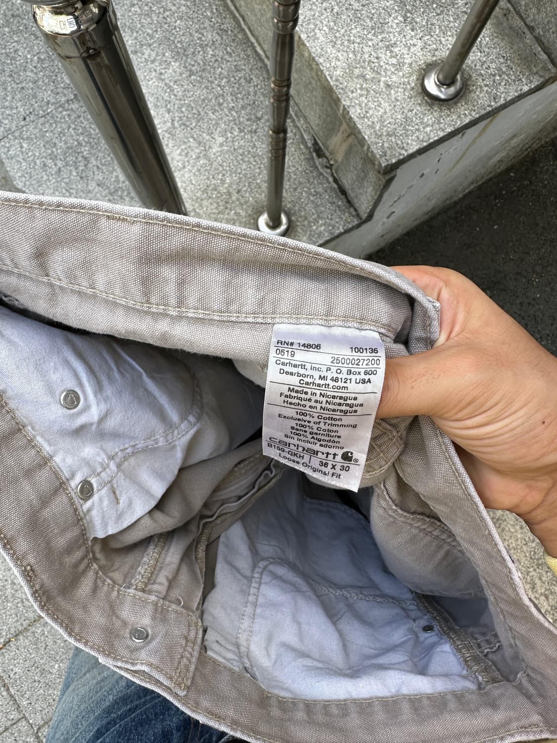 칼하트 오리지널핏 워크 팬츠 34 상품이미지4