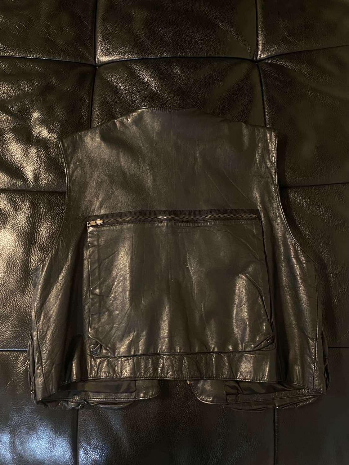 Vintage leather vest 빈티지 가죽 조끼 상품이미지4