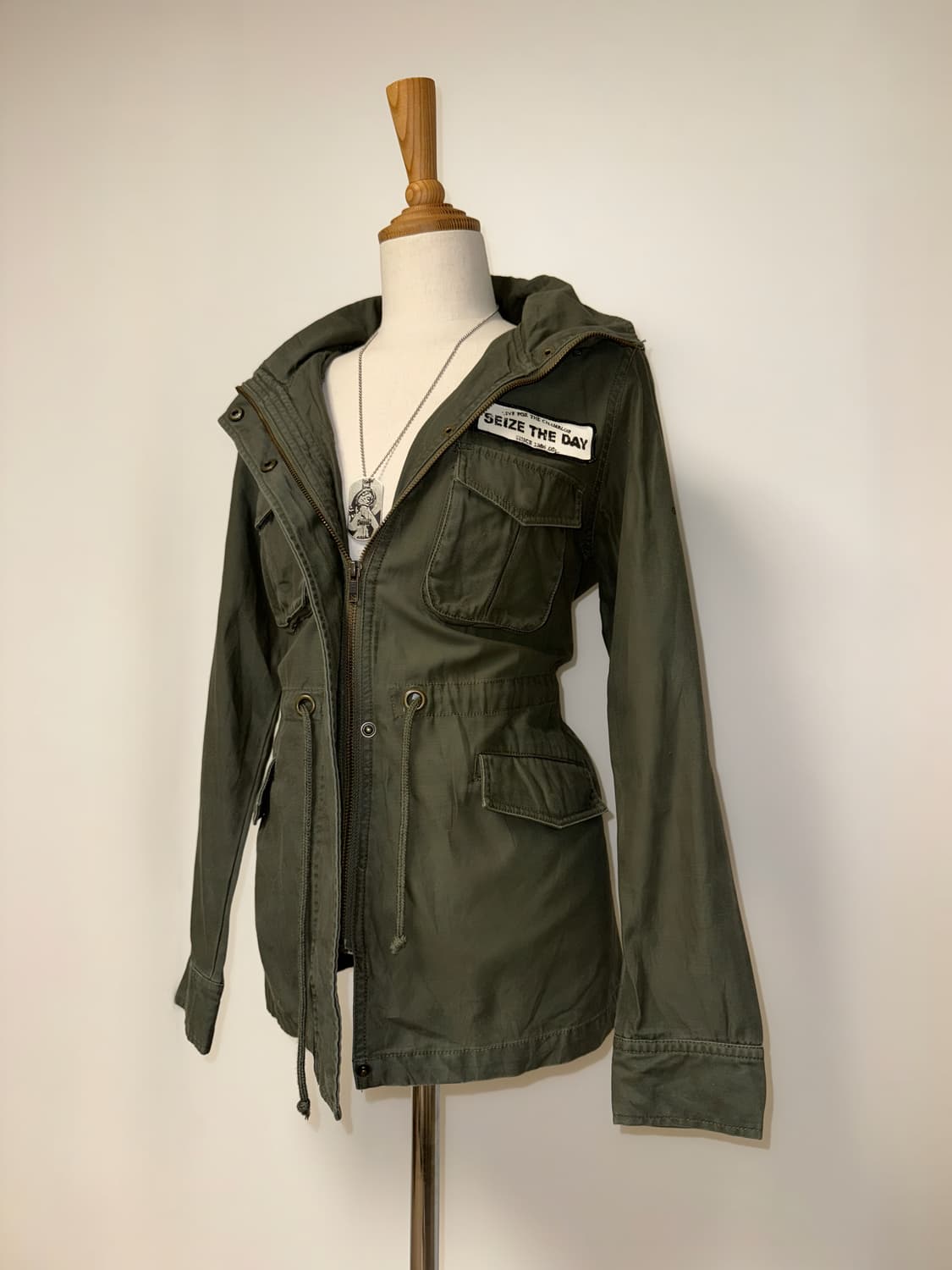 포켓 디테일 카키 와투케 자켓 상품이미지3