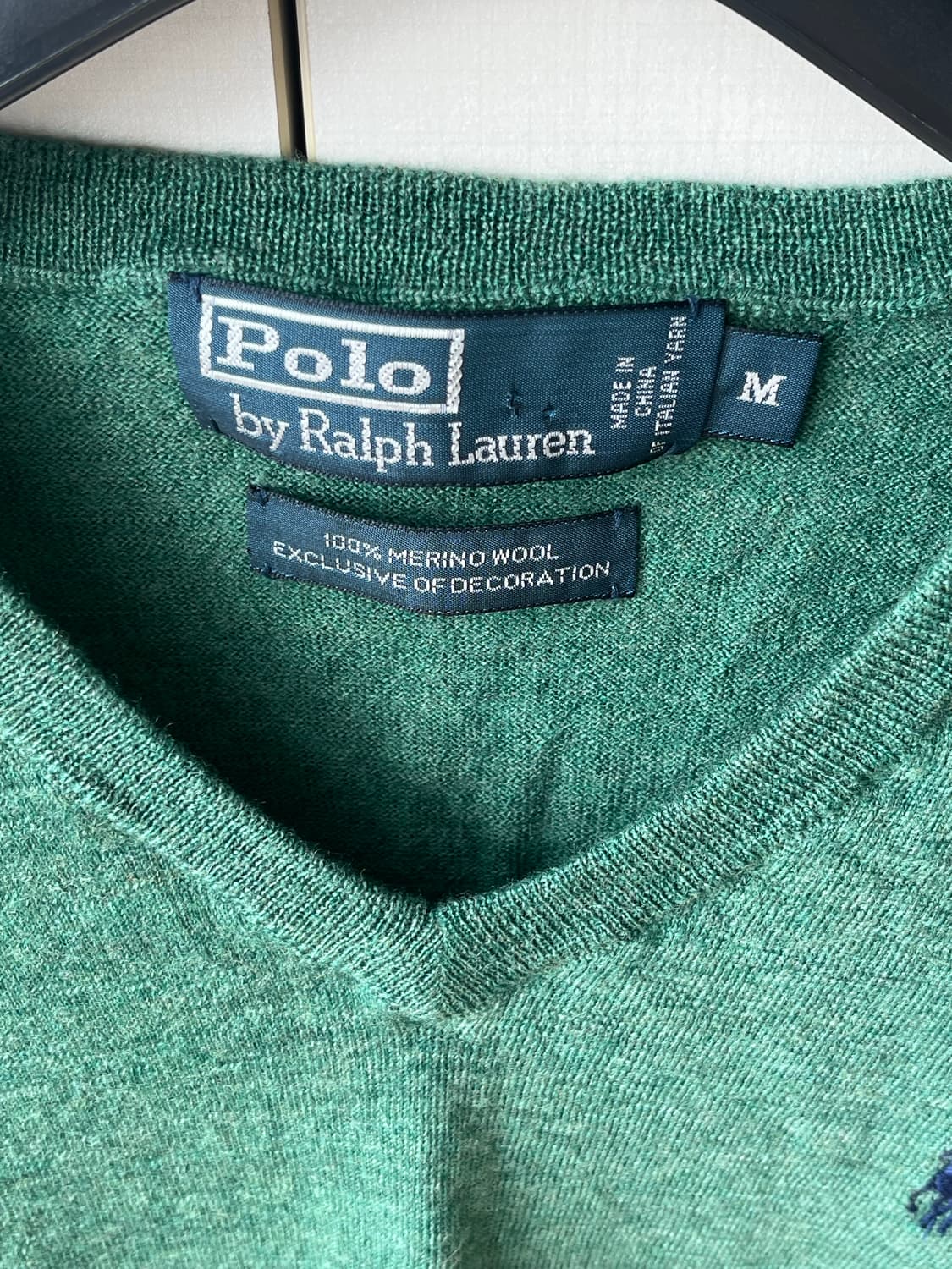 폴로 메리노울 브이넥 니트 빈티지 상품이미지3