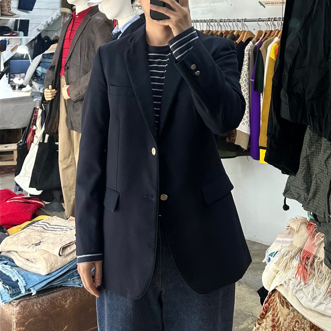 (착용컷) KANKO 파이핑 블레이져 (남성용 100) 상품이미지3